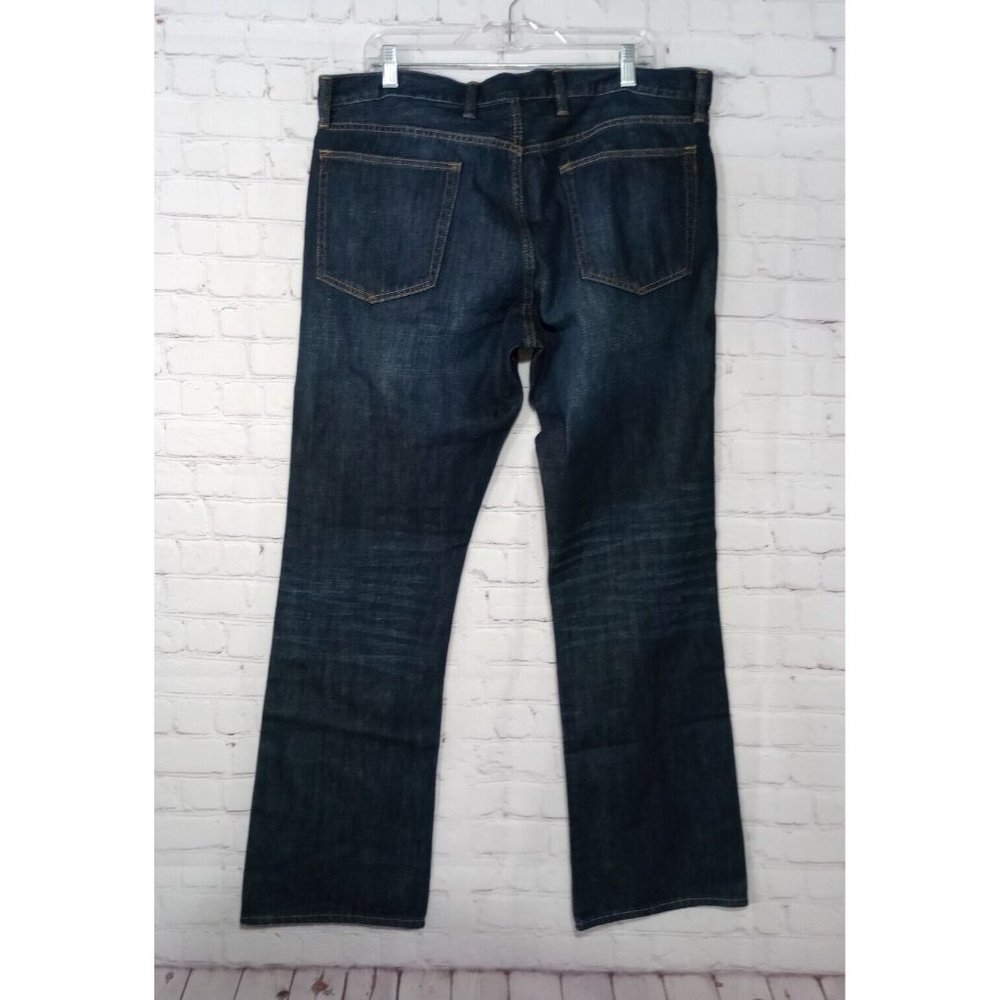 Gap Boot Jeans Men's Size 38x34 Dark Blue Denim Bootcut 100% Cotton Jeans - Picture 2 of 8